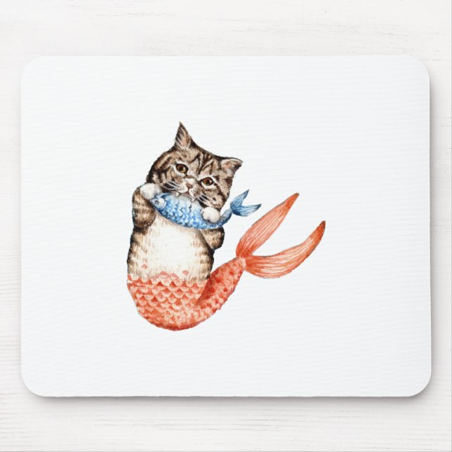 Purmaid Cat Mermaid Mouse Mat (Front)