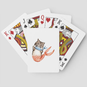Purmaid Cat Mermaid Playing Cards