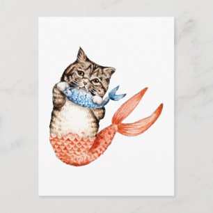 Purmaid Cat Mermaid Postcard
