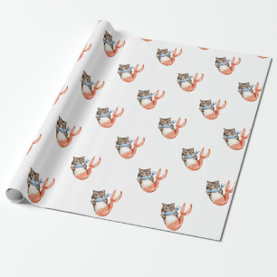 Purmaid Cat Mermaid Wrapping Paper