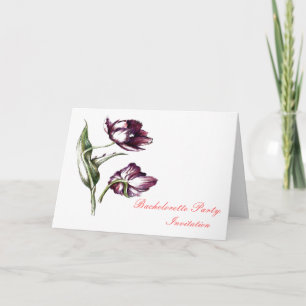 Purpe tulip botanical Bachelorete nvitation Invitation