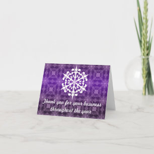 Purpl & White Business Holiday Thank You Note Card
