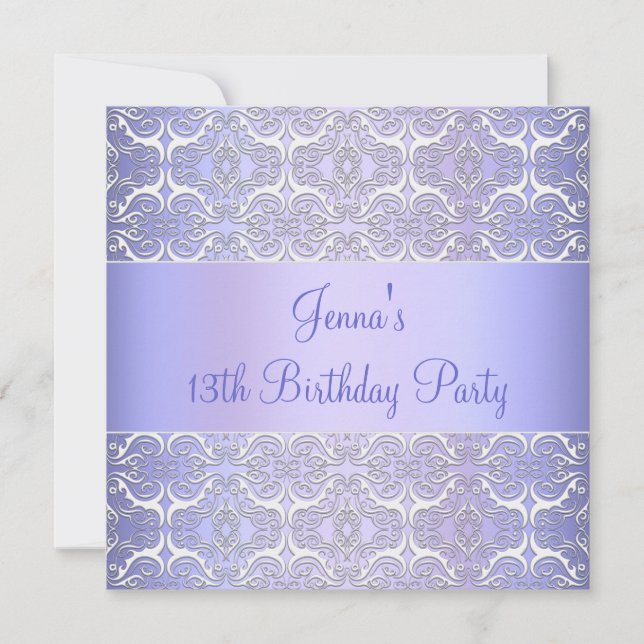 Purple 13th Birthday Party Invitation Purple 13th (Front)