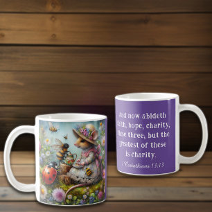 Purple 1 Corinthians 13:13 Scripture Mouse Tea Coffee Mug