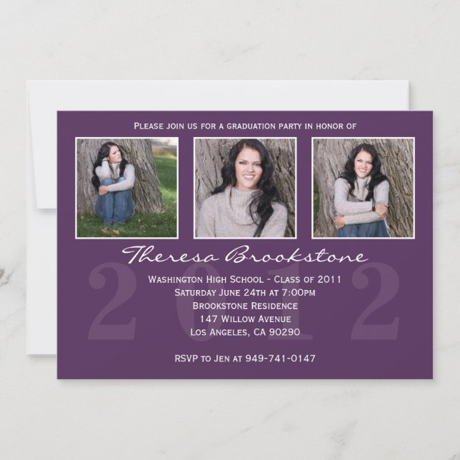 Purple 2012 Graduation Invitation (Front)
