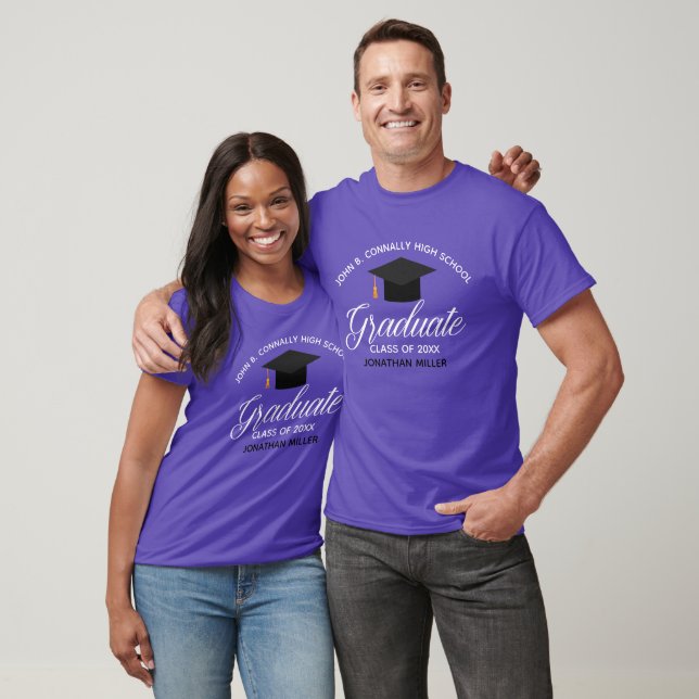 Purple 2022 Graduation Custom Senior Graduate T-Shirt (Unisex)