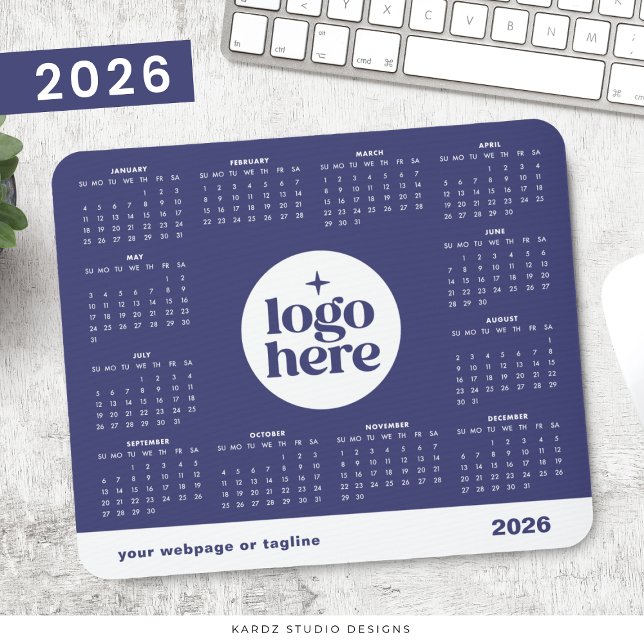 Purple 2026 Business Branded Full Year Calendar Mouse Mat (Creator Uploaded)