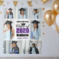 Purple 2026 Graduation Party Photo Collage