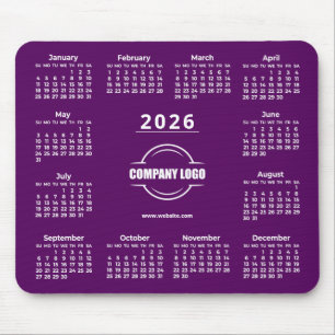 Purple 2026 Promotional Business Logo Mouse Mat
