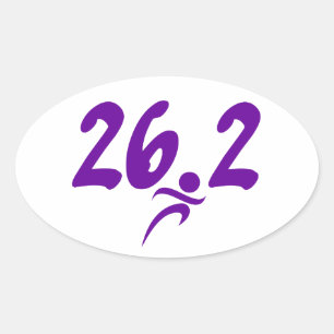 Purple 26.2 marathon oval sticker