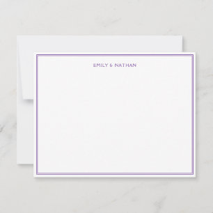 Purple 2 Border Couple Wedding Engagement Custom Card