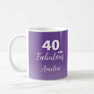 Purple 40 and Fabulous 40th Birthday Photo Coffee Mug