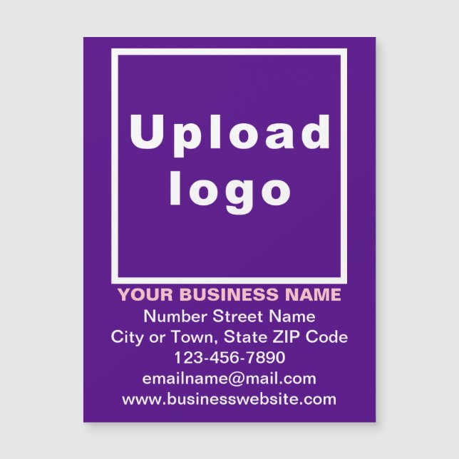 Purple 4.25” x 5.6” Magnetic Business Card (Front)