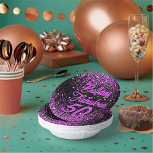 Purple 50 Fabulous Birthday  Paper Plate
