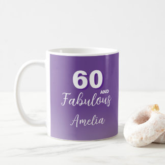 Purple 60 and Fabulous 60th Birthday Photo Coffee Mug