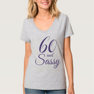 Purple 60 and Sassy Birthday Gift T-Shirt