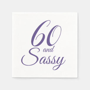 Purple 60 and Sassy Birthday Party Napkin