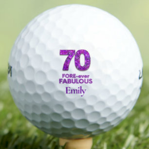Purple 70th Birthday Daughter Gift - Fabulous 70 Golf Balls