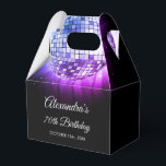 Purple 70th Birthday Party 70's Disco Ball Favour Box<br><div class="desc">Elevate your 70th birthday celebration with our Purple 70th Birthday Party 70's Disco Ball Favour Box. This favour box captures the essence of the disco era, making it the perfect choice for a disco-themed bash or any event where you want to infuse a touch of '70s magic. In a dazzling...</div>