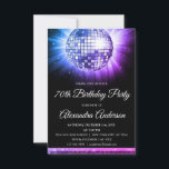 Purple 70th Birthday Party 70's Disco Ball Invitation<br><div class="desc">Step back in time to the disco era with our Purple 70th Birthday Party 70's Disco Ball Invitation. This vibrant and nostalgic invitation is the perfect way to set the mood for your milestone celebration. In a dazzling shade of purple, this invitation captures the energy and fun of the '70s....</div>