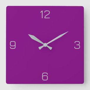 Purple 800080 Colour - Add a Name Option Square Wall Clock