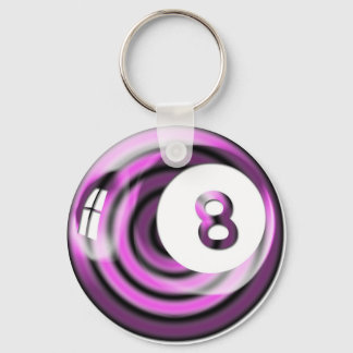 Purple 8 ball key ring