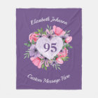 Purple 95th Birthday Blanket for Women