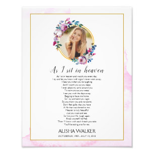 Purple A I sit in Heaven Memorial Welcome Sign