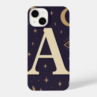 "Purple A Letter Phone Case – Cute Starry Design, 