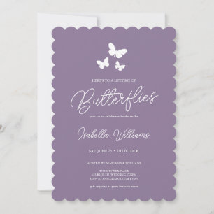 Purple A Lifetime of Butterflies Bridal Shower Invitation
