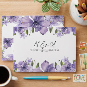 Purple A Little Wildflower Is On The Way Script En Envelope
