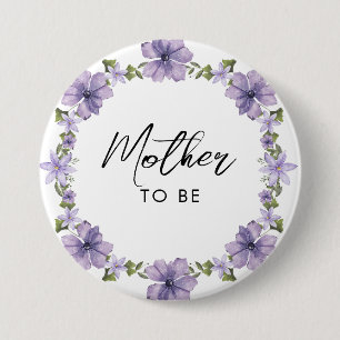 Purple A Little Wildflower Mother to be  7.5 Cm Round Badge