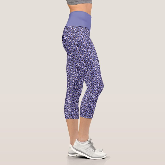 Purple Abstract Animal Print Capri Leggings (Right)