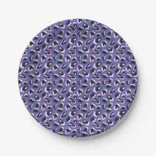 Purple Abstract Animal Print Paper Plate