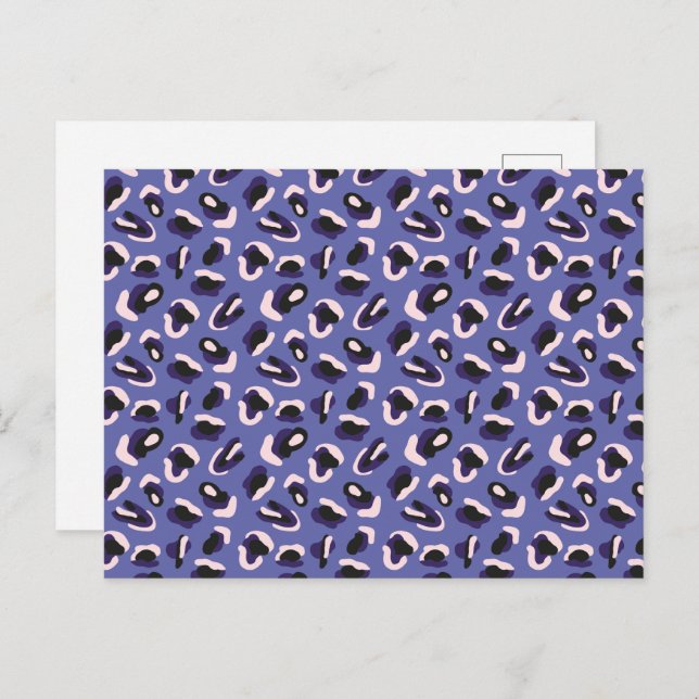 Purple Abstract Animal Print Postcard (Front/Back)