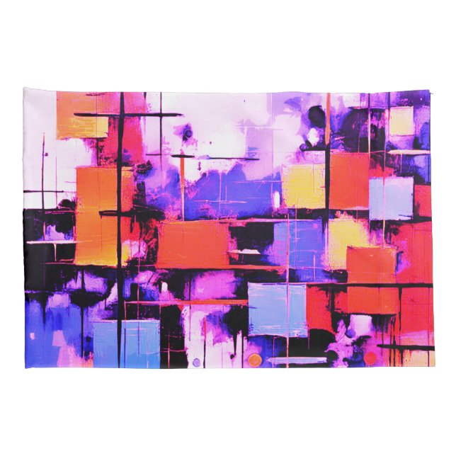 Purple Abstract Art 108 Pillowcase (Back-Right)