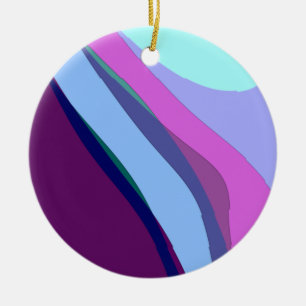 Purple Abstract Art 308 Ceramic Tree Decoration