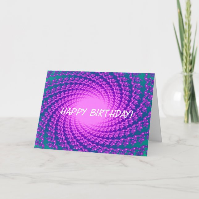 Purple Abstract Birthday Card (Front)