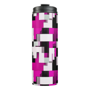 Purple abstract blocks thermal tumbler
