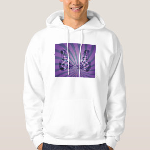 Purple Abstract Butterfly with Radiant Wings Hoodie