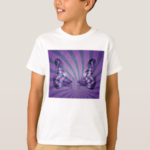 Purple Abstract Butterfly with Radiant Wings T-Shirt