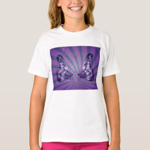 Purple Abstract Butterfly with Radiant Wings T-Shirt