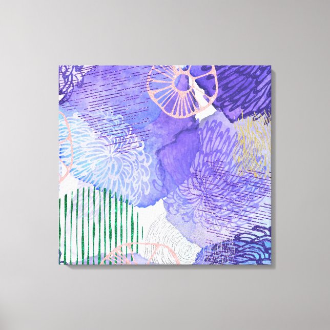 Purple Abstract Design Canvas Print (Front)