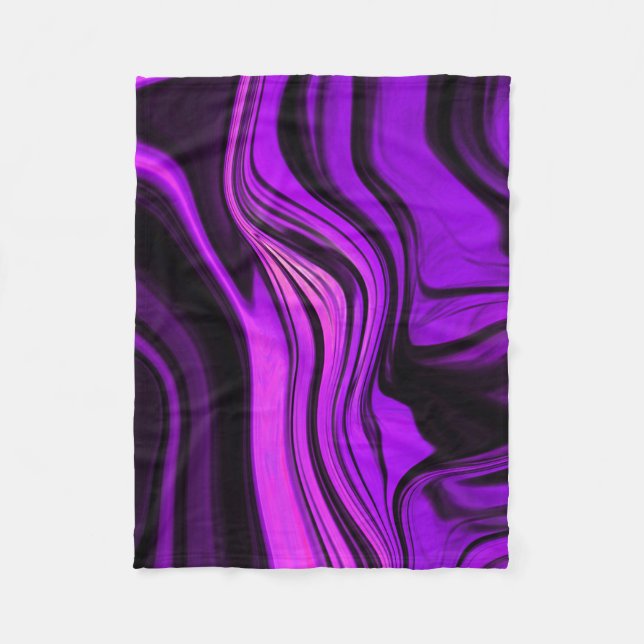 Purple Abstract Design Fleece Blanket (Front)