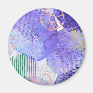 Purple Abstract Design Magnet