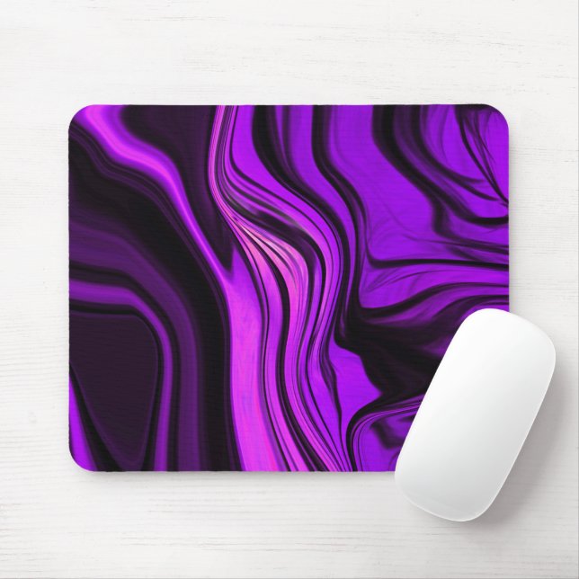 Purple Abstract Design Mouse Mat (With Mouse)