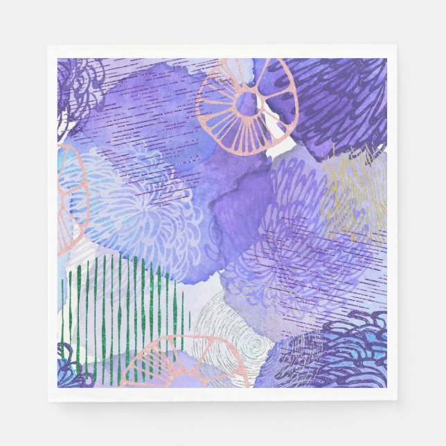 Purple Abstract Design Napkin (Front)
