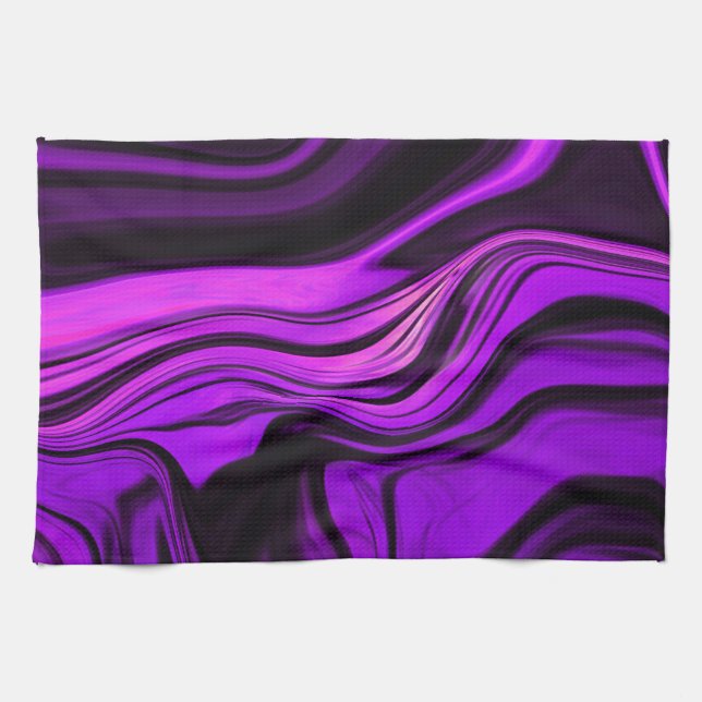 Purple Abstract Design Tea Towel (Horizontal)