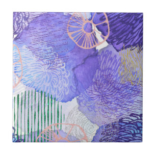 Purple Abstract Design Tile