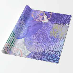 Purple Abstract Design Wrapping Paper